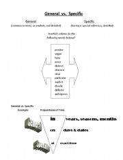 English Worksheet: General vs. Specific