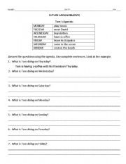 English Worksheet: Future Arrangements