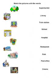 English worksheet: Shops matching activity