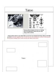 English Worksheet: Tatoo