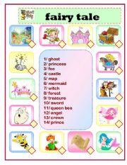 English Worksheet: fairy tale : matching