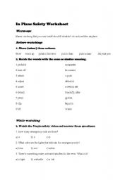 English worksheet: Inflight safety videos