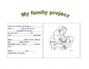English Worksheet: My family project