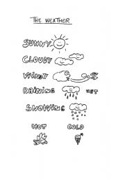 English worksheet: The weather for children