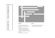 English Worksheet: Sports Crossword