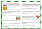 English Worksheet: The Tale of the Little Red Hen with comprehension questions