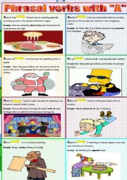 English Worksheet: phrasal verbs with a