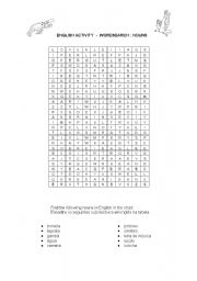 English worksheet: wordsearch: some nouns