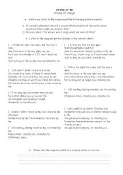 English worksheet: Stand by me - Playing for change version