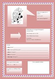 English worksheet: Invitation for Mickeys party