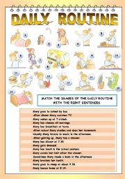 English Worksheet: DAILY ROUTINE