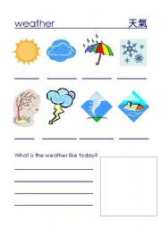 English Worksheet: Weather Worksheet