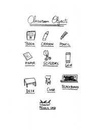 English worksheet: Classroom objects