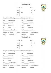 English Worksheet: The verb to be