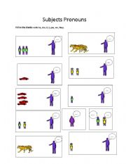 English worksheet: subjects pronoun