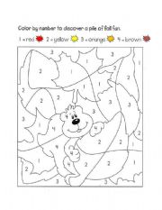 English Worksheet: Color by number