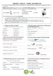 English Worksheet: Present Simple : Affirmative form