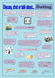 English Worksheet: Discuss, chat or talk about - Dating