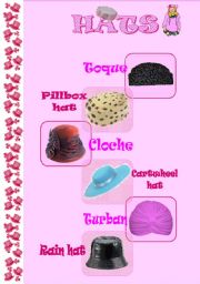 English Worksheet: WOMEN HATS (Part I)