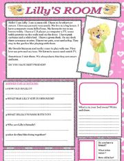 English Worksheet: lillys room