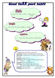 English Worksheet: used to past habit