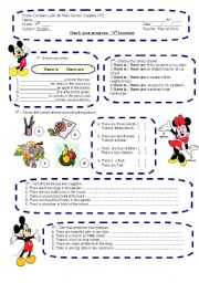 English Worksheet: There to be  - present tense
