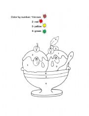 English Worksheet: Color by number