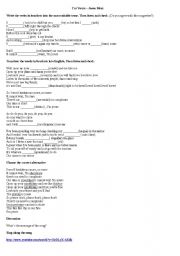 English worksheet: Im yours - Jasom Marz