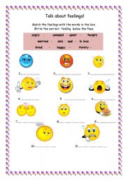 English Worksheet: Talk about feelings