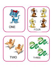 English Worksheet: FLASHCARDS - NUMBERS