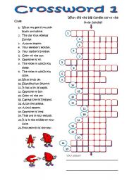 English Worksheet: Crossword 1