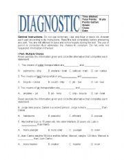English Worksheet: DIAGNOSTIC TEST