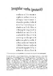 English worksheet: preterit forms (wordsearch)