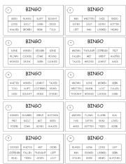 BINGO VERBS IN PARTICIPLE