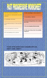 English Worksheet: Past Progressive