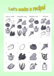 English Worksheet: Lets make a recipe