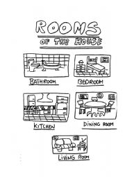 English Worksheet: Rooms of the house