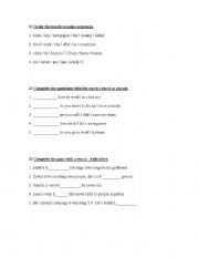 English worksheet: Revision