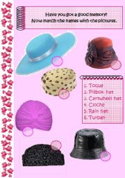 English Worksheet: WOMEN HATS (Part II) 