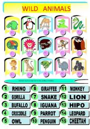 English Worksheet: JUNGLE ANIMALS