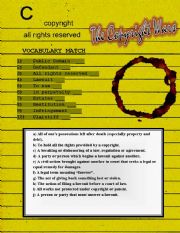 English worksheet: The Copyright Wars - Vocabulary Wksht #1