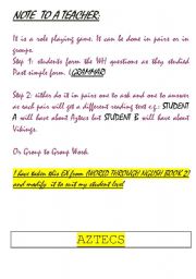 English Worksheet: Living the past Part Two