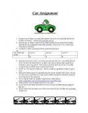 English worksheet: Car Assignment