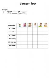 English worksheet: Activities Connect 4