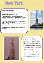 English Worksheet: new york empire state building and statue of liberty