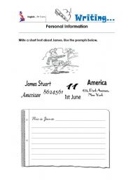 English worksheet: Personal Information_writing