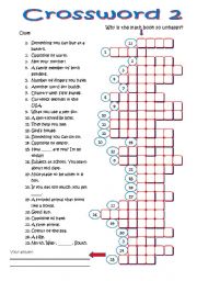 English Worksheet: Crossword 2