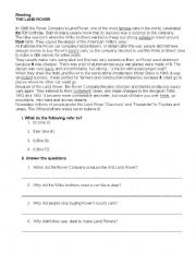 English Worksheet: the land rover (reading)