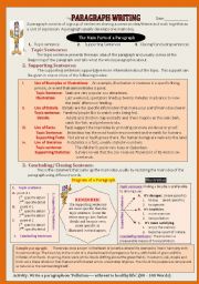 English Worksheet: Paragraph Writing