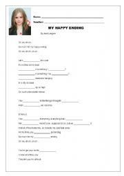 English Worksheet: Simple Past song - Avril Lavigne